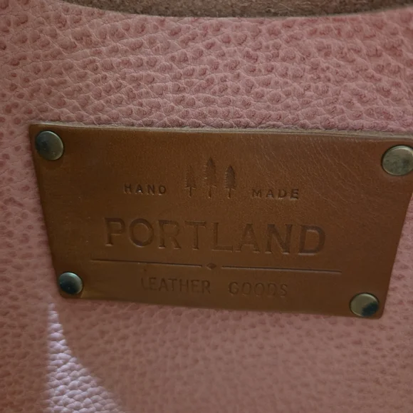 Portland Leather Goods Flamingo? Pink Pebbled Leather Large Tote Bag Purse - Picture 5 of 7